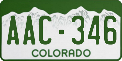 CO license plate AAC346