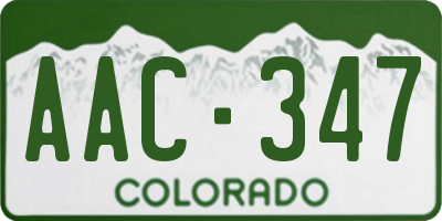 CO license plate AAC347
