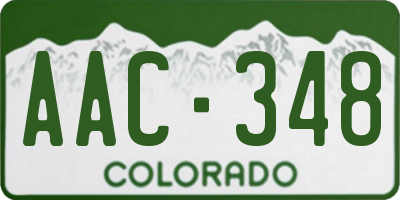 CO license plate AAC348
