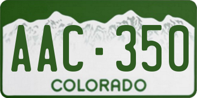CO license plate AAC350