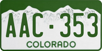 CO license plate AAC353