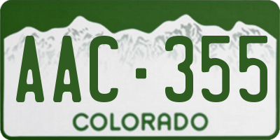 CO license plate AAC355