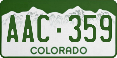 CO license plate AAC359