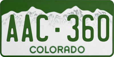 CO license plate AAC360