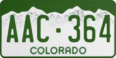 CO license plate AAC364