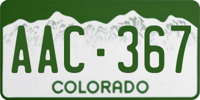 CO license plate AAC367