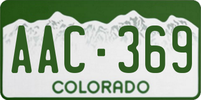 CO license plate AAC369
