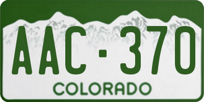CO license plate AAC370