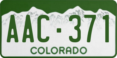 CO license plate AAC371