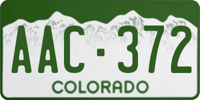 CO license plate AAC372