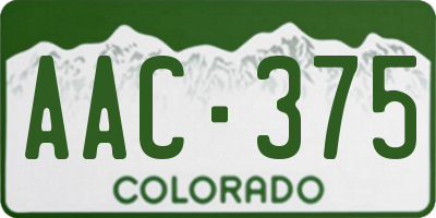 CO license plate AAC375