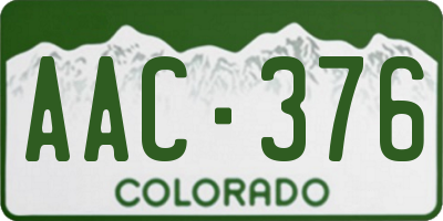 CO license plate AAC376