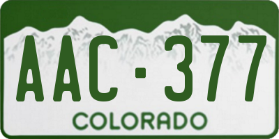 CO license plate AAC377