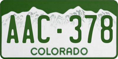 CO license plate AAC378
