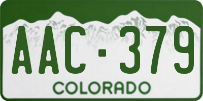 CO license plate AAC379