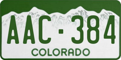 CO license plate AAC384