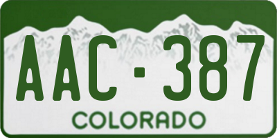 CO license plate AAC387