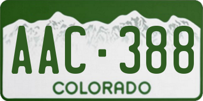 CO license plate AAC388