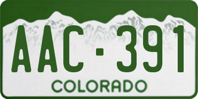 CO license plate AAC391