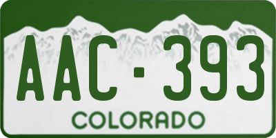 CO license plate AAC393