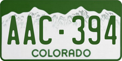 CO license plate AAC394