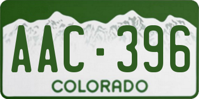 CO license plate AAC396