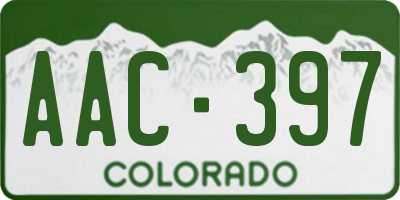 CO license plate AAC397