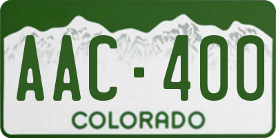 CO license plate AAC400