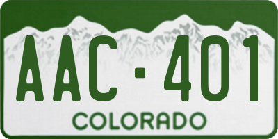 CO license plate AAC401