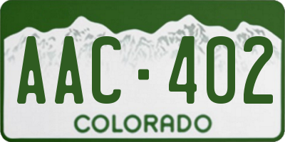 CO license plate AAC402