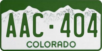 CO license plate AAC404