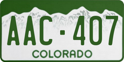 CO license plate AAC407