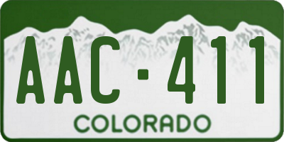 CO license plate AAC411