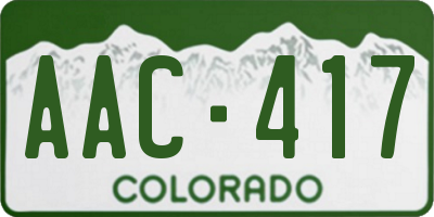 CO license plate AAC417