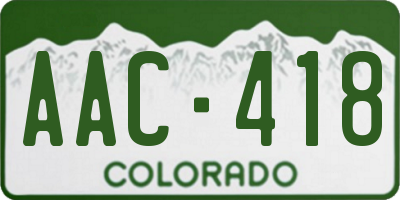CO license plate AAC418