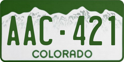 CO license plate AAC421