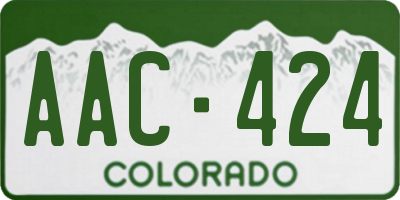 CO license plate AAC424