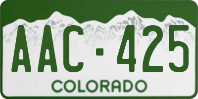 CO license plate AAC425