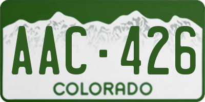 CO license plate AAC426