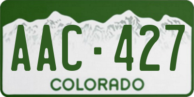 CO license plate AAC427