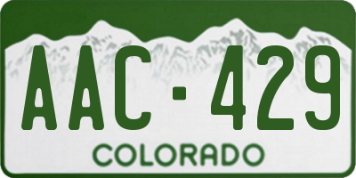 CO license plate AAC429