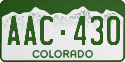 CO license plate AAC430