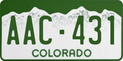 CO license plate AAC431