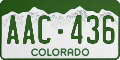 CO license plate AAC436