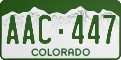 CO license plate AAC447