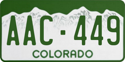 CO license plate AAC449
