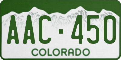 CO license plate AAC450