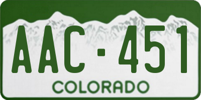 CO license plate AAC451