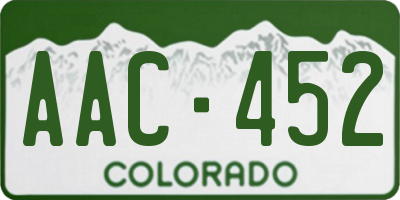 CO license plate AAC452