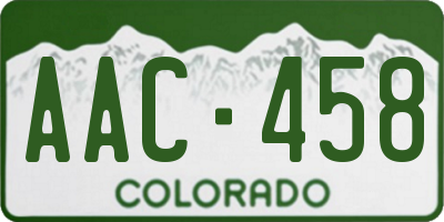 CO license plate AAC458